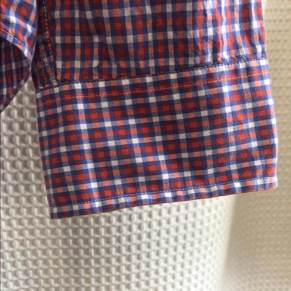 💙J. CREW Men's Casual Blue and Red Checkered Shirt Preppy